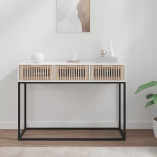 vidaXL Stolik konsolowy, biały, 105x30x75 cm - Konsole i sekretarzyki - miniaturka - grafika 1