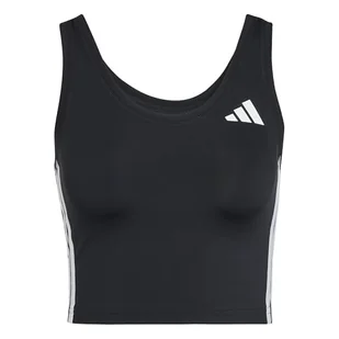 adidas Kobiety Train Essentials 3-Stripes Cropped Tank Top, black/white, S - Koszulki i topy damskie - miniaturka - grafika 1