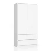 Szafy - Akord Fabryka mebli SZAFA S 90cm 2 DRZWI 2 SZUFLADY BIAŁA 5901738165427 - miniaturka - grafika 1