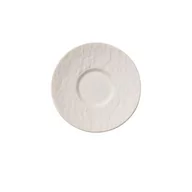 Filiżanki - Villeroy & Boch Manufacture Rock biały spodek do mokki/espresso, 12 cm, porcelana premium, biały - miniaturka - grafika 1