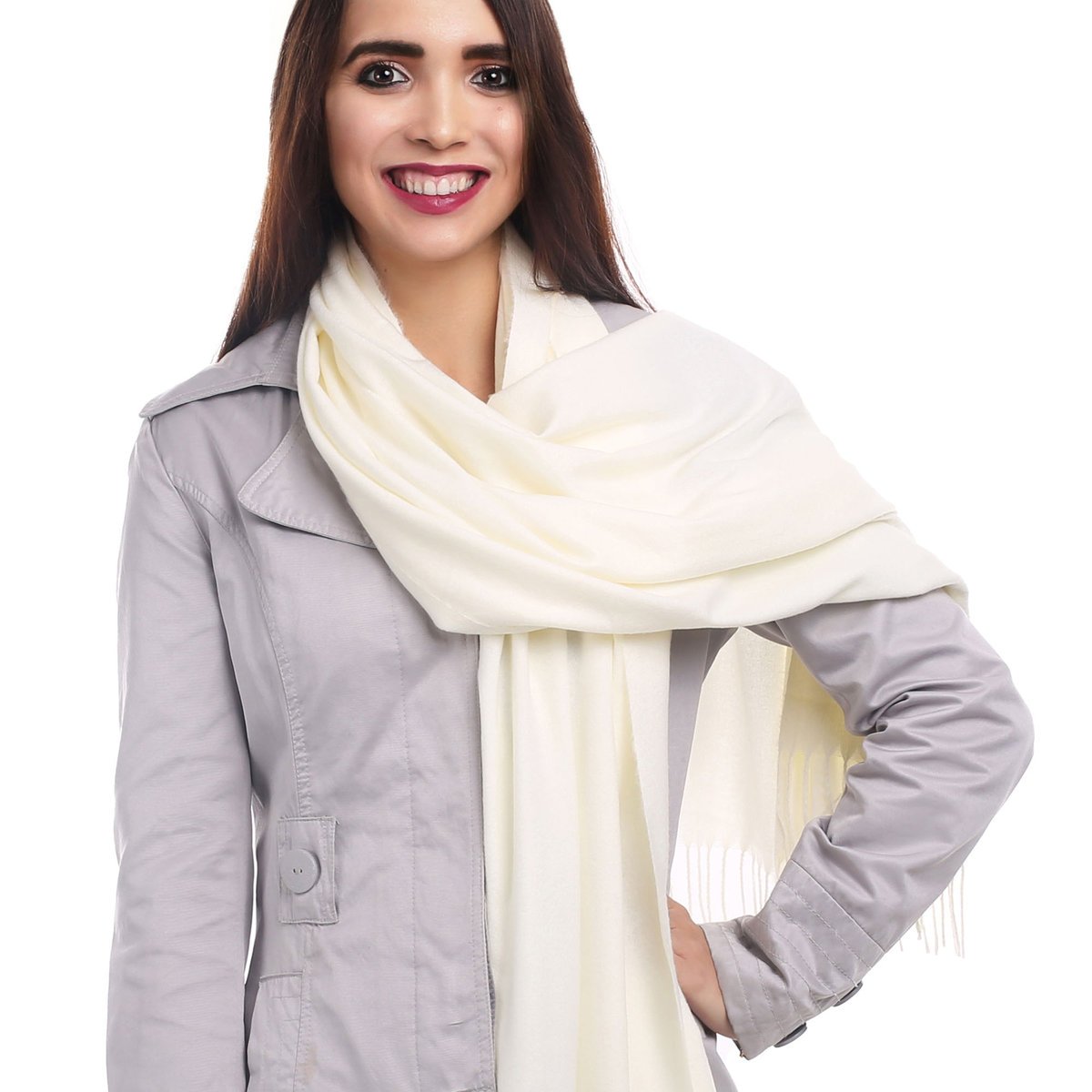 Piękny Duży Szal Szalik Pastele Kaszmirowy Kaszmir Szl-Kszm-D-5 - Szl-Kszm-D-5