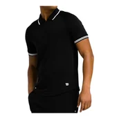 Koszulki sportowe męskie - Koszulka męska Wilson M Players Seamless Polo 2.0 Black M - miniaturka - grafika 1