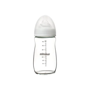 Mininor Butelka szklana 240ml 3m+ - Butelki dla niemowląt - miniaturka - grafika 1