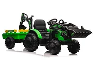 Pojazdy elektryczne dla dzieci - Koparka Z Naczepą Na Akumulator SX2068 Zielona - miniaturka - grafika 1