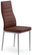 Krzesła - Ciemnobrązowe tapicerowane krzesło z ekoskóry - Zenida - miniaturka - grafika 1