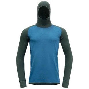 Męska koszulka Devold Kvitegga Merino 230 Hoodie Man Rozmiar: XL / Kolor: niebieski - Koszulki sportowe męskie - miniaturka - grafika 1