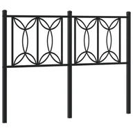 Inne meble do sypialni - vidaXL Metalowe wezgłowie, czarne, 120 cm - miniaturka - grafika 1
