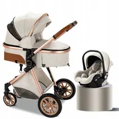 Wózki dziecięce - WÓZEK DZIECIĘCY 3w1 FOTELIK SPACERÓWKA GONDOLA LEKKI WIELOFUNKCYJNY - miniaturka - grafika 1