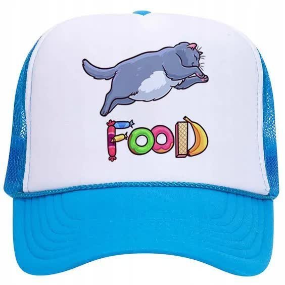 Czapka Niebieska Daszek Na Wiosnę CAT FOOD Wzory