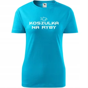 Damska Koszulka z Nadrukiem Na Ryby Idealny Prezent dla Wędkarki turkusowy XL - Koszulki i topy damskie Damska Koszulka z Nadrukiem Na Ryby Idealny Prezent dla Wędkarki turkusowy XL - Koszulki i topy damskie - miniaturka - grafika 1