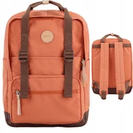 Plecaki - Pomarańczowo-brązowy plecak miejski zamykany suwakami - Himawari - miniaturka - grafika 1