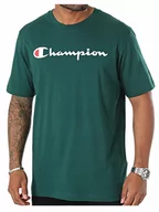 Koszulki męskie - KOSZULKA męska CHAMPION 220256-GS502 t-shirt bawełniany zieleń M - miniaturka - grafika 1