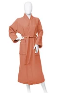 Apaszki i szaliki męskie - Superior 100% bawełniany szlafrok z podszewką z frotte i kołnierzem szalikowym, ponadwymiarowy unisex szlafroki kąpielowe hotelowe i spa dla kobiet i mężczyzn - małe, koralowe - miniaturka - grafika 1