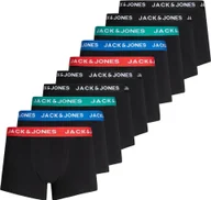 Majtki męskie - JACK&JONES bokserki męskie, opakowanie 10 sztuk - JACHUEY TRUNKS, elastyczna bawełna czerwony/niebieski/petrol/czarny S - miniaturka - grafika 1