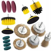 Akcesoria do elektronarzędzi - Zestaw 12 elementów do czyszczenia na wkrętarkę + Zestaw 5 szczotek drucianych na wkrętarkę - miniaturka - grafika 1