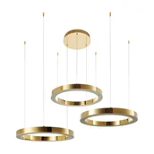 Lampy sufitowe - Lampa wisząca CIRCLE 60+60+60 LED złoty połysk na 1 podsufitce - DN924-60+60+60 gold - Step Into Design - miniaturka - grafika 1