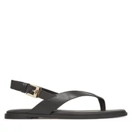 Sandały damskie - Sandały Tommy Hilfiger Color Block Thong Flat Sandal FW0FW08883 Czarny - miniaturka - grafika 1