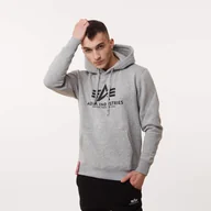 Bluzy męskie - Alpha Industries BASIC HOODY GREY HEATHER - miniaturka - grafika 1