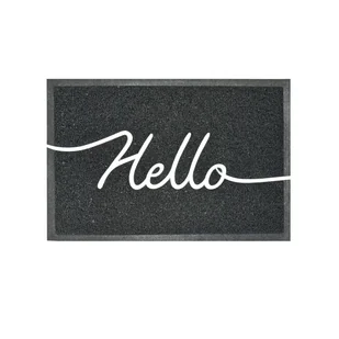 Wycieraczka zewnętrzna Ethan Hello 90 x 60 cm czarna Inspire - Wycieraczki - miniaturka - grafika 1
