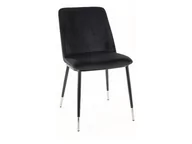 Krzesła - Krzesło tapicerowane do jadalni JILL VELVET czarne SIGNAL - miniaturka - grafika 1