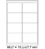 Etykiety samoprzylepne i bloki etykiet - Samoprzylepne etykiety 99,1 x 67,7 mm, 8 etykiet, A4, 100 arkuszy - miniaturka - grafika 1