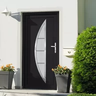Drzwi zewnętrzne - vidaxl Drzwi wejściowe, antracytowe, 108x208 cm, PVC 8720845887421 - miniaturka - grafika 1