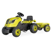 Jeździki dla dzieci - SMOBY Traktor XL Zielony na Pedały z Przyczepką - miniaturka - grafika 1