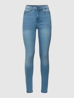Spodnie damskie - Jeansy z wysokim stanem o kroju skinny fit z dodatkiem streczu model ‘CALLIE’ - grafika 1