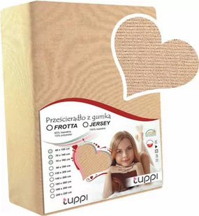 Prześcieradło do łóżeczka 140x70 JERSEY z gumką beżowy - Prześcieradła dla dzieci - miniaturka - grafika 1
