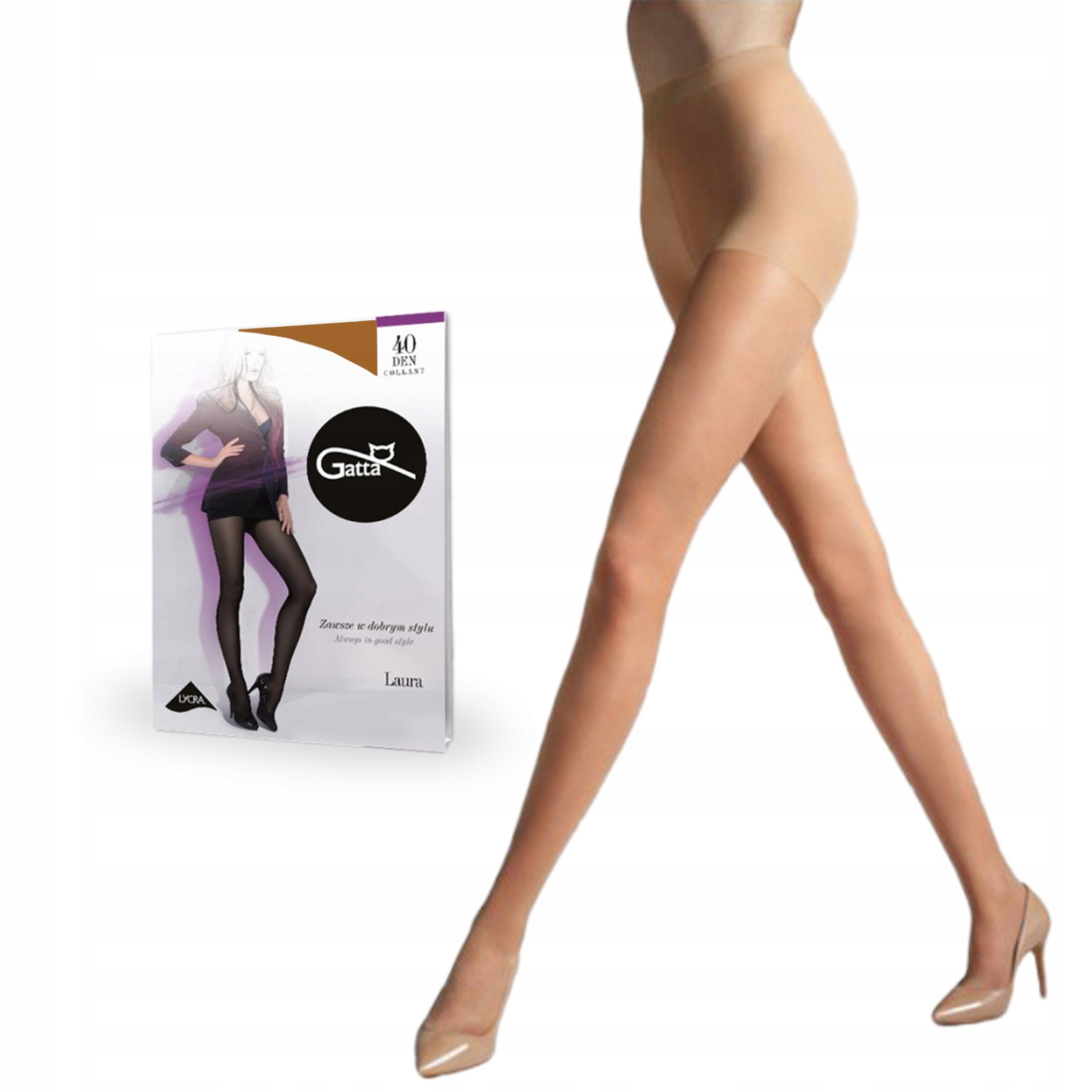 Gatta rajstopy Laura 40 den lycra Golden 5-XL