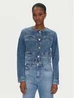 Kurtki damskie - PINKO Kurtka jeansowa 104980 A2DW Granatowy Regular Fit - miniaturka - grafika 1