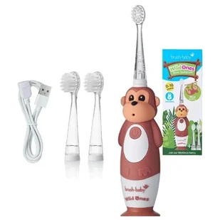 Brush-Baby WildOnes Szczoteczka soniczna dla dzieci w wieku 0-10 lat, małpka, 1 sztuka - Szczoteczki do zębów dla dzieci - miniaturka - grafika 1