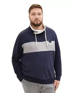 Bluzy męskie - TOM TAILOR bluza męska plus size, 10668 - Sky Captain Blue, XXL duże rozmiary - miniaturka - grafika 1