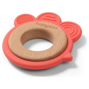 BABYONO Gryzak drewniany silikonowy HEN (1075/03) - >>> DARMOWA od 49zł <<< - Gryzaki dla dzieci - miniaturka - grafika 1
