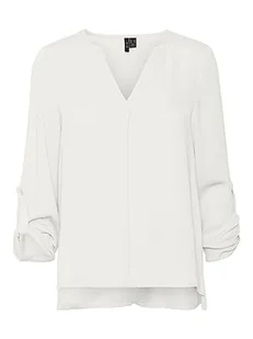 bestseller a/s Damska bluzka Vmwilma z dekoltem w serek Fold-up Top Noos, Snow White, S - Bluzki damskie - miniaturka - grafika 1