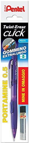 Pentel PD275 Pentel PD275 długopis automatyczny Twist Erase Click 0,5 fioletowy i wkład do napełniania 12 sztuk