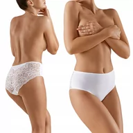 Bielizna nocna - Babell BBL 128 Koronkowe Figi bawełna Biały XL - miniaturka - grafika 1