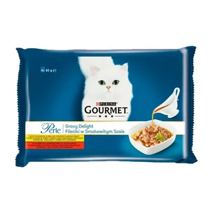 Purina Kot Gourmet Perle Fileciki w Smakowitym Sosie 4x85g - Mokra karma dla kotów - miniaturka - grafika 1