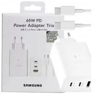 Ładowarki do telefonów - Oryginalna Ładowarka Samsung 65W Trio +kabel biała Hit - miniaturka - grafika 1