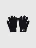Rękawiczki dla dzieci - 4F Rękawiczki dzianinowe z wiskozą dziecięce - czarne L/XL - miniaturka - grafika 1