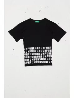 Koszulki dla chłopców - Benetton United Colors Of T-Shirt 3096C1532 Czarny Regular Fit - grafika 1
