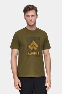 Koszulka bawełniana męska T-shirt Alpinus Tarnica oliwkowy - Koszulki sportowe męskie - miniaturka - grafika 1