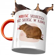 Kubki - Kubek Pomarańczowy Kapibara na Urodziny Prezent z Nadrukiem ze Zdjęciem + Opakowanie na prezent (wzór 04) - miniaturka - grafika 1