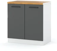 Szafki kuchenne - Szafka Kuchenna Stojąca Z Blatem Modułowa Blande 80cm Biała Szary Mat - miniaturka - grafika 1