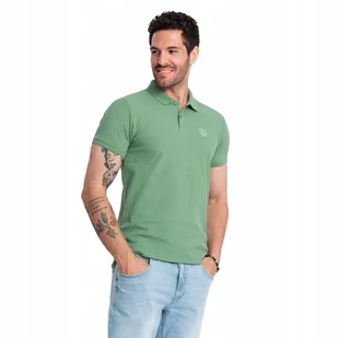 Koszulka męska polo BASIC 100% bawełna zielona V11 OM-POBS-0100 3XL - Koszulki męskie - miniaturka - grafika 1