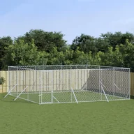 Sprzęt podróżny i transportery dla psów - vidaXL Kojec zewnętrzny dla psa, srebrny, 6x6x2 m, stal galwanizowana - miniaturka - grafika 1