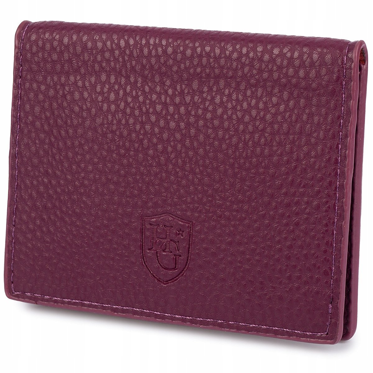 Etui na wizytówki portfel na karty dokumenty Skóra Naturalna Fioletowe