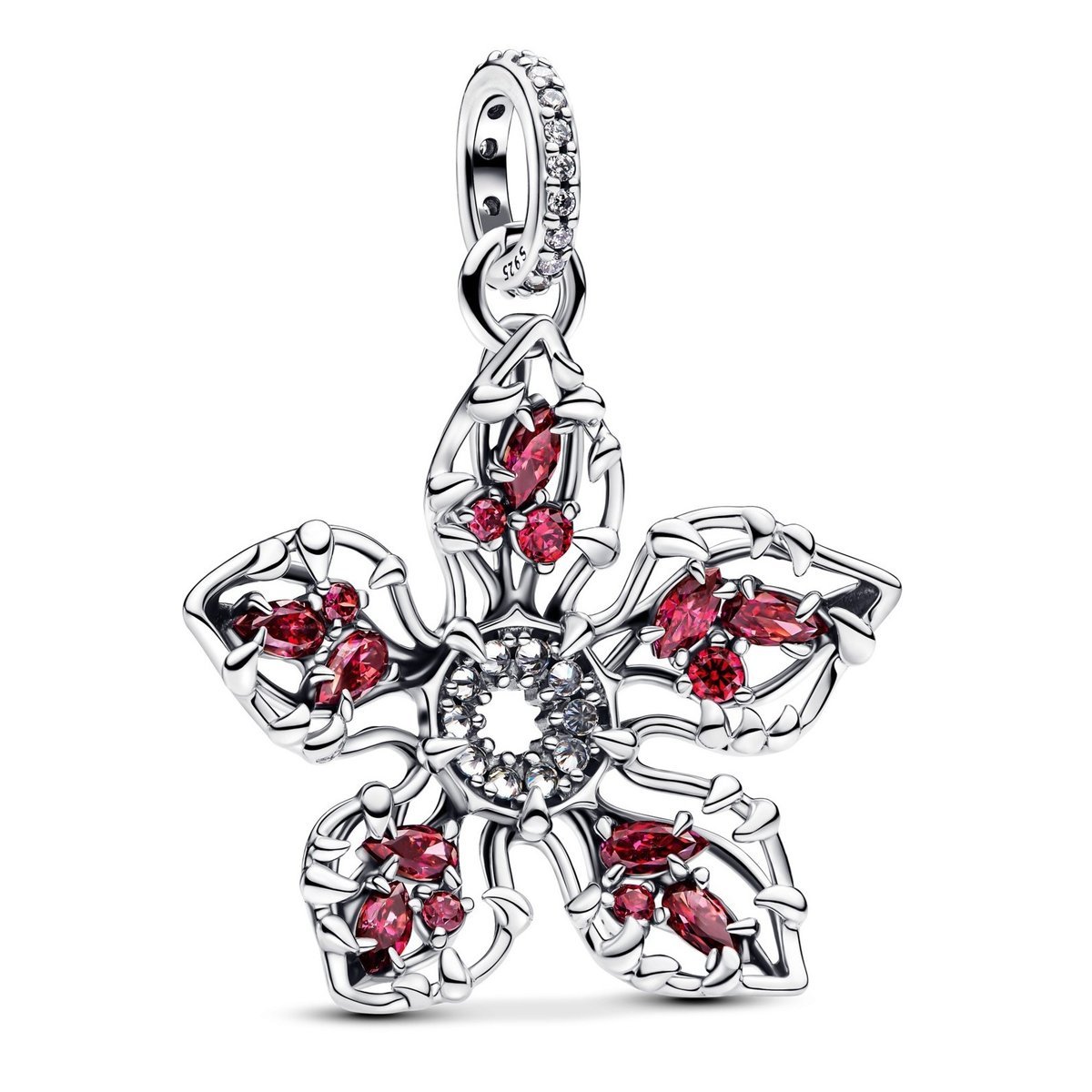 Zawieszka Charms SREBRO 925 Koralik Stranger Things Kwiat Demogorgona