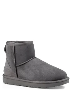 UGG Skórzane botki "Classic Mini II" w kolorze szarym - Botki damskie - miniaturka - grafika 1