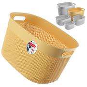 Pojemniki biurowe - Koszyk prostokątny 18L Curver Filo Recycled, żółty - miniaturka - grafika 1
